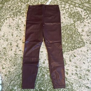 Merlot faux leather leggings